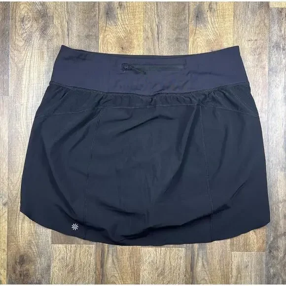 Athleta Run With It 16" Skort Black Athletic Running Skirt Womens Size Large L . - Picture 3 of 11
